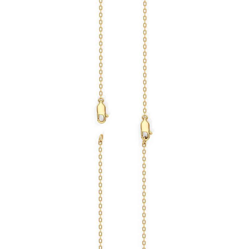 Three Prong Half Diamond Tennis Necklace with 3 Cut Diamond in 14KT Yellow Gold view 5
