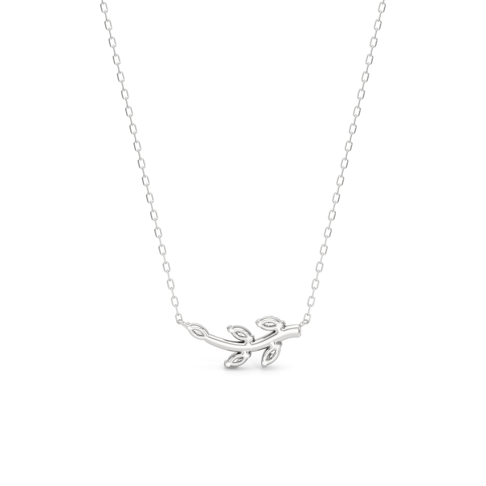 The Vine Allure Necklace with 14KT White Gold / Lab / 3/8 Cut Diamond in 14KT White Gold / Lab / 3/8 view 5
