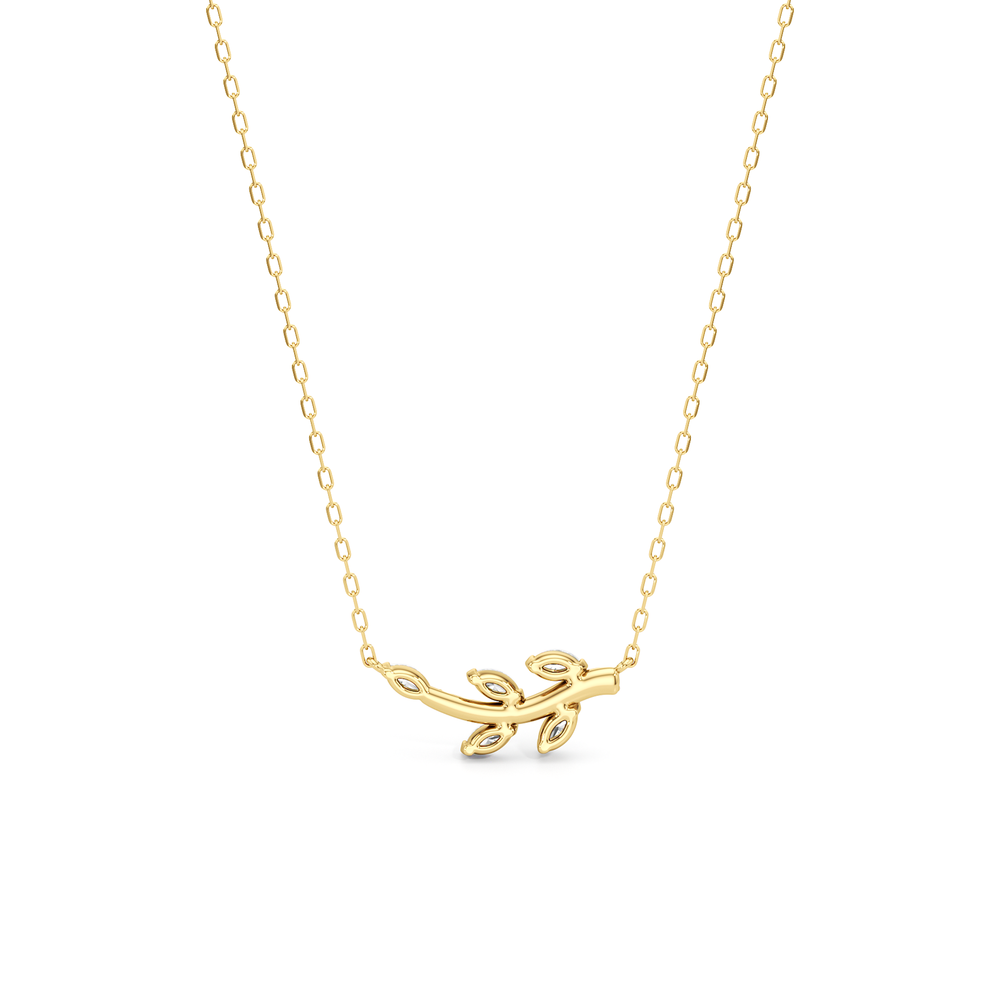 The Vine Allure Necklace with 14KT Yellow Gold / Lab / 3/8 Cut Diamond in 14KT Yellow Gold / Lab / 3/8 view 5
