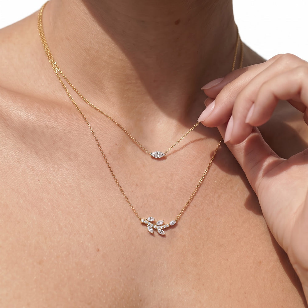 The Vine Allure Necklace with 14KT Yellow Gold / Lab / 3/8 Cut Diamond in 14KT Yellow Gold / Lab / 3/8 view 3
