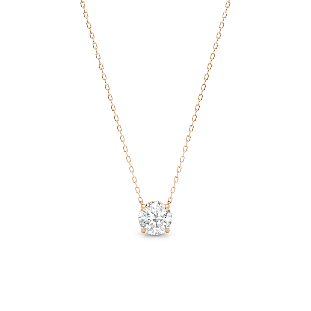 The Seraphine Classic Necklace with 14KT Rose Gold / Lab / 2 Cut Diamond in 14KT Rose Gold / Lab / 2 view 2
