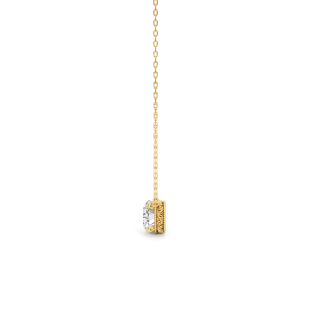 The Seraphine Classic Necklace with 14KT Yellow Gold / Lab / 2 Cut Diamond in 14KT Yellow Gold / Lab / 2 view 5

