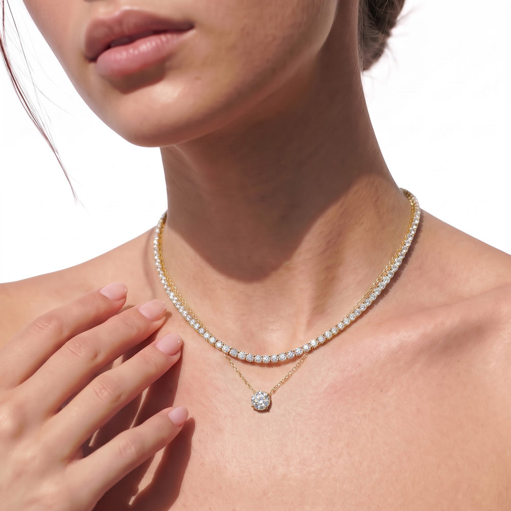 The Seraphine Classic Necklace with 14KT Rose Gold / Lab / 2 Cut Diamond in 14KT Rose Gold / Lab / 2 view 4
