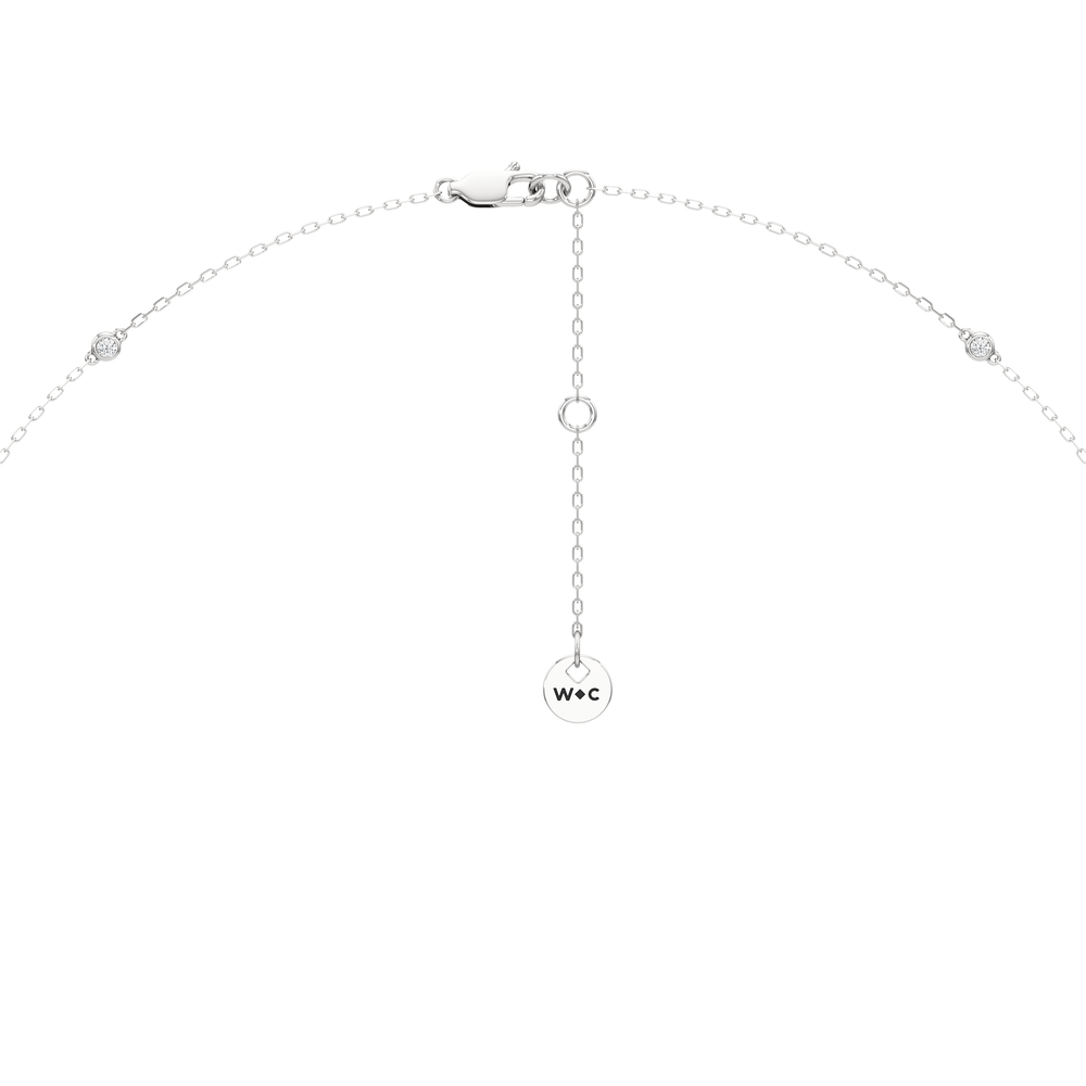 The Eliza Station Necklace with 14KT White Gold / Lab / 1/6 Cut Diamond in 14KT White Gold / Lab / 1/6 view 6
