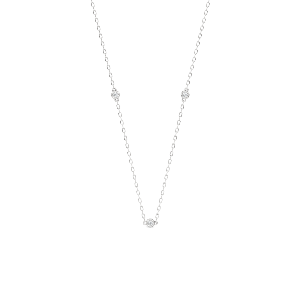 The Eliza Station Necklace with 14KT White Gold / Lab / 1/6 Cut Diamond in 14KT White Gold / Lab / 1/6 view 1
