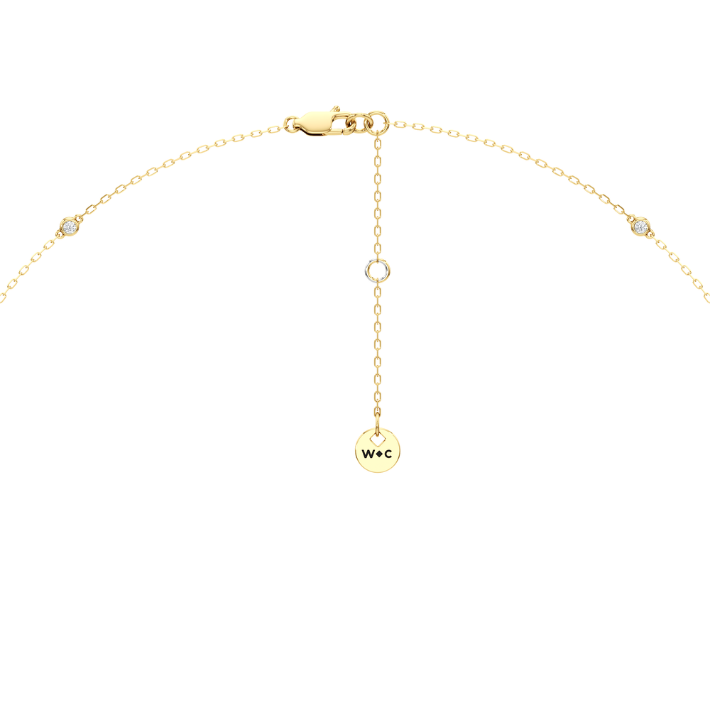 The Eliza Station Necklace with 14KT Yellow Gold / Lab / 1/6 Cut Diamond in 14KT Yellow Gold / Lab / 1/6 view 6

