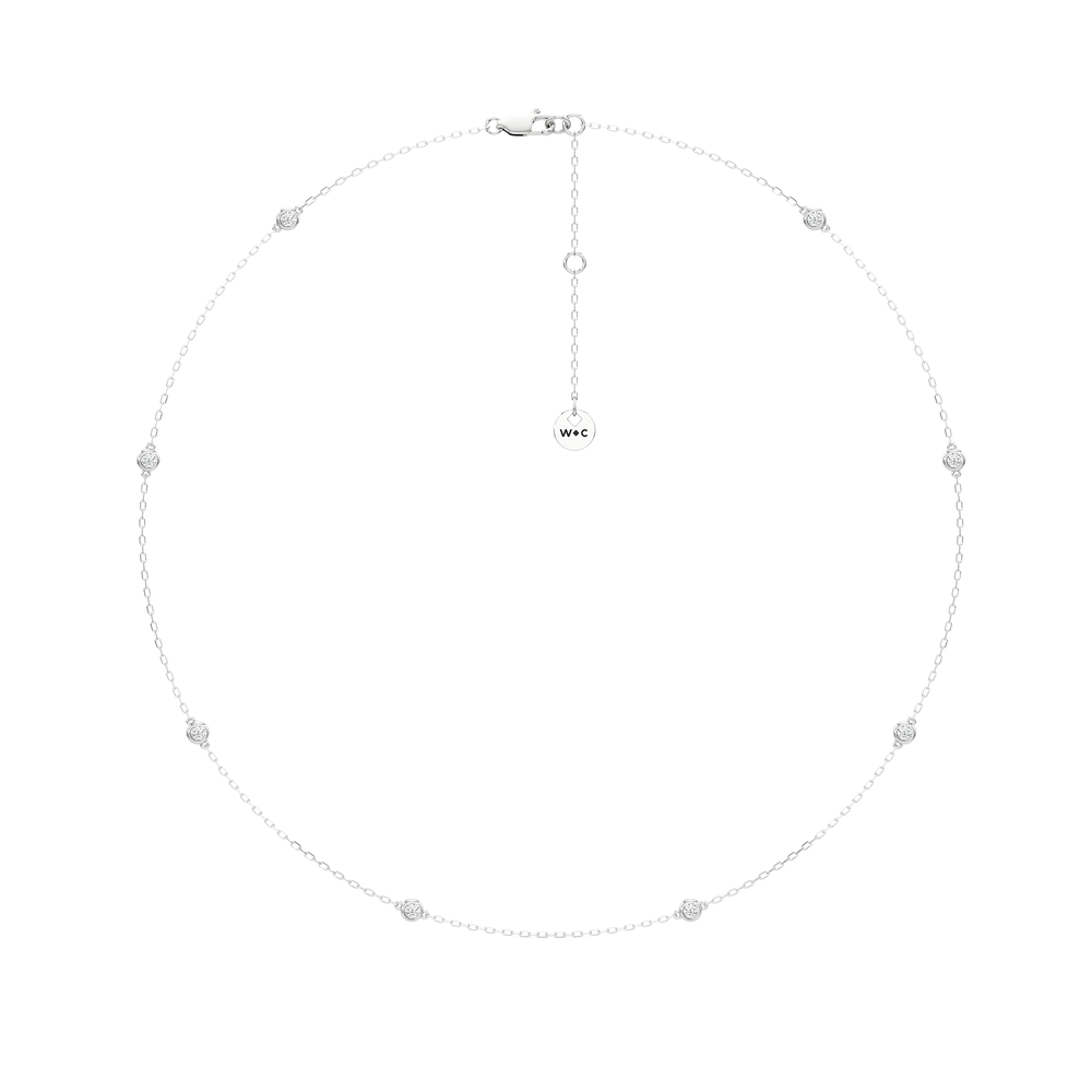 The Rhea Station Necklace with 14KT White Gold / Lab / 1/2 Cut Diamond in 14KT White Gold / Lab / 1/2 view 5
