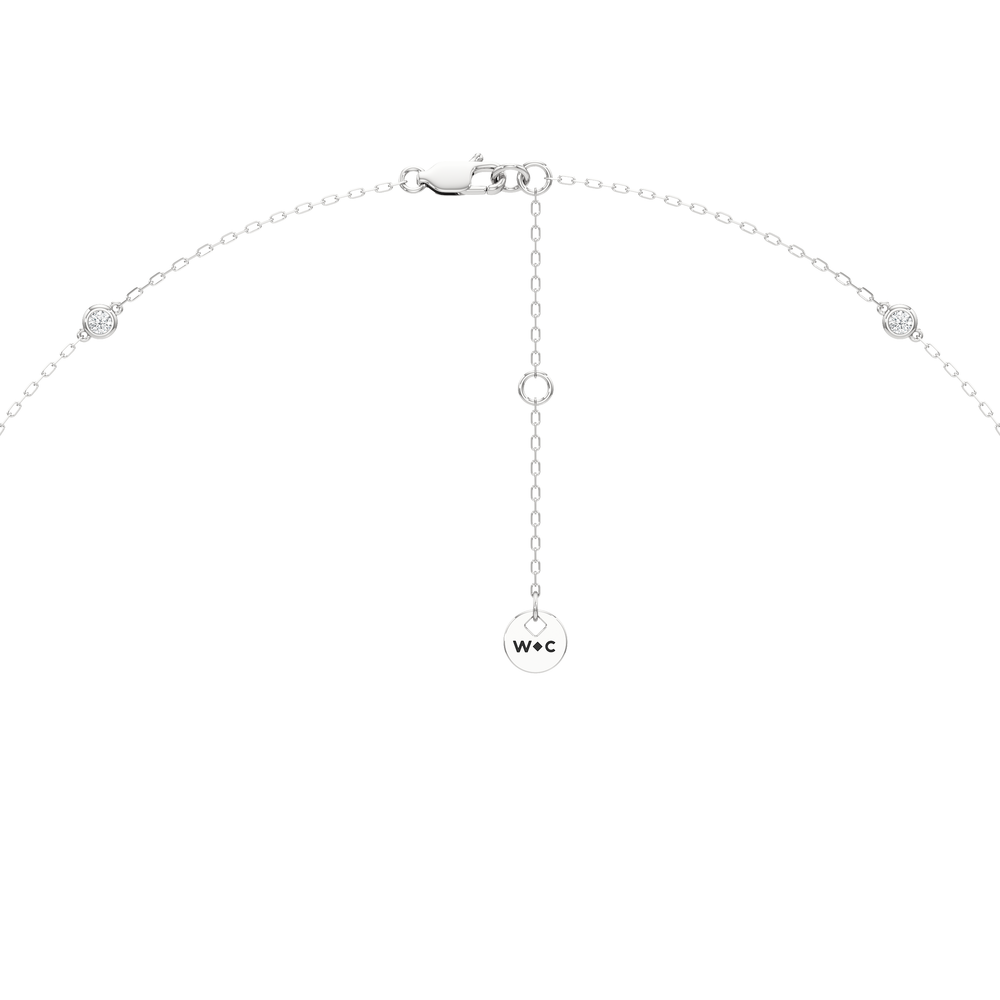 The Rhea Station Necklace with 14KT White Gold / Lab / 1/2 Cut Diamond in 14KT White Gold / Lab / 1/2 view 6

