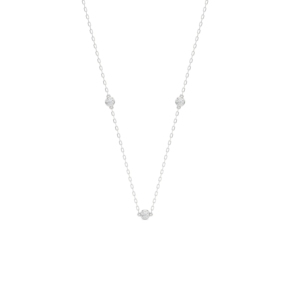 The Rhea Station Necklace with 14KT White Gold / Lab / 1/2 Cut Diamond in 14KT White Gold / Lab / 1/2 view 1
