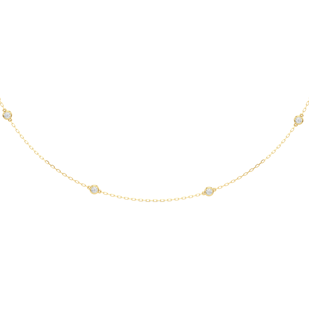 The Rhea Station Necklace with 14KT Yellow Gold / Lab / 1/2 Cut Diamond in 14KT Yellow Gold / Lab / 1/2 view 4
