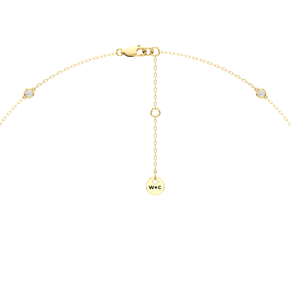 The Rhea Station Necklace with 14KT Yellow Gold / Lab / 1/2 Cut Diamond in 14KT Yellow Gold / Lab / 1/2 view 6

