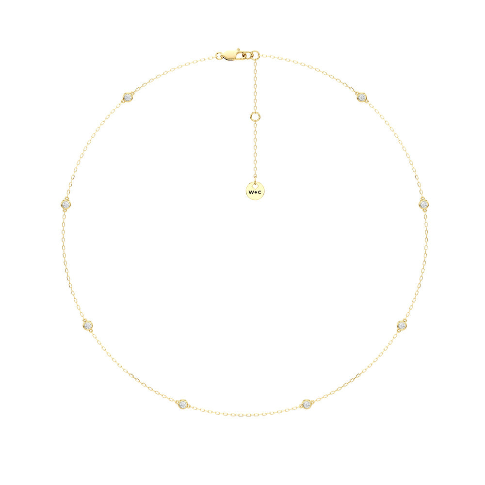 The Rhea Station Necklace with 14KT Yellow Gold / Lab / 1/2 Cut Diamond in 14KT Yellow Gold / Lab / 1/2 view 5
