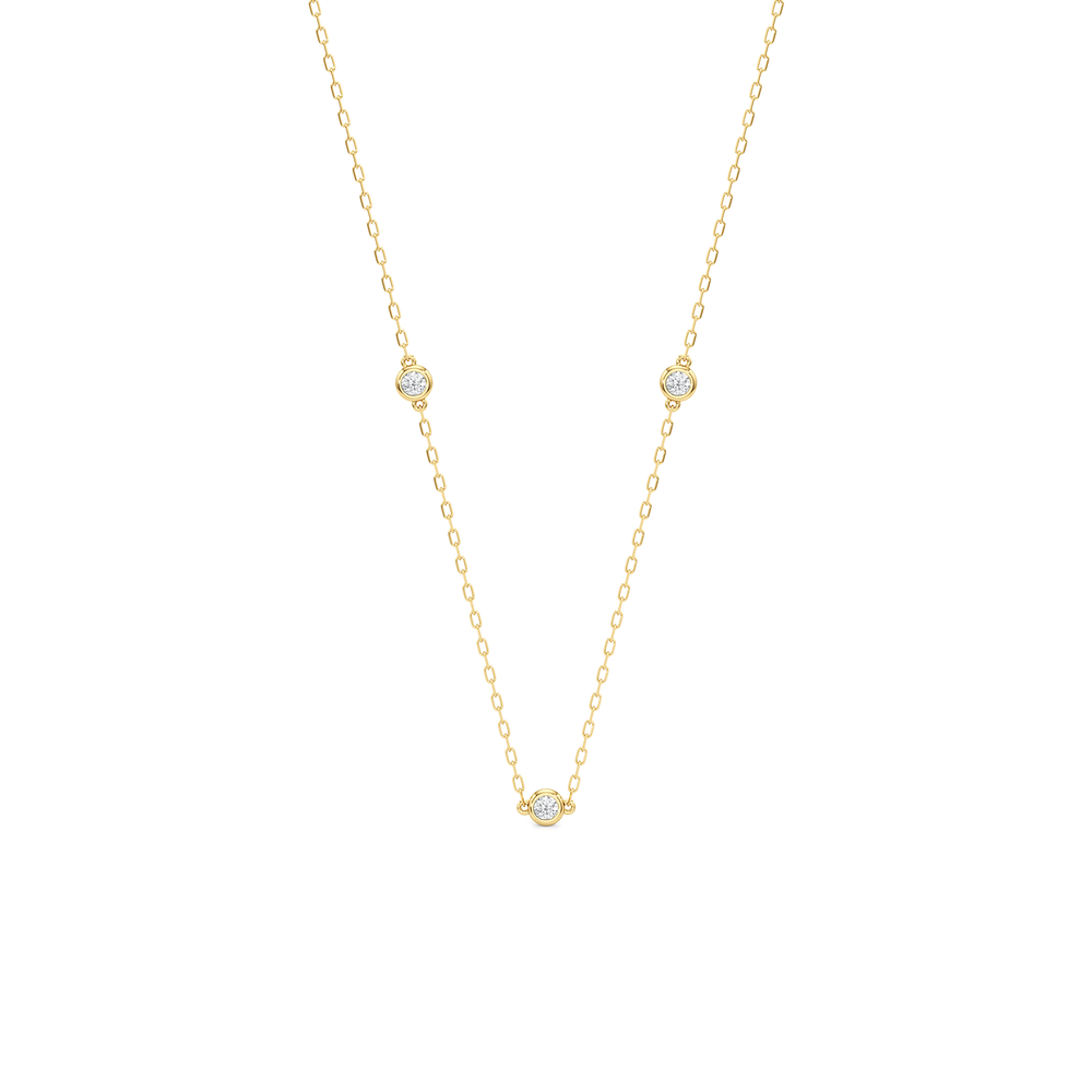 The Rhea Station Necklace with 14KT Yellow Gold / Lab / 1/2 Cut Diamond in 14KT Yellow Gold / Lab / 1/2 view 1
