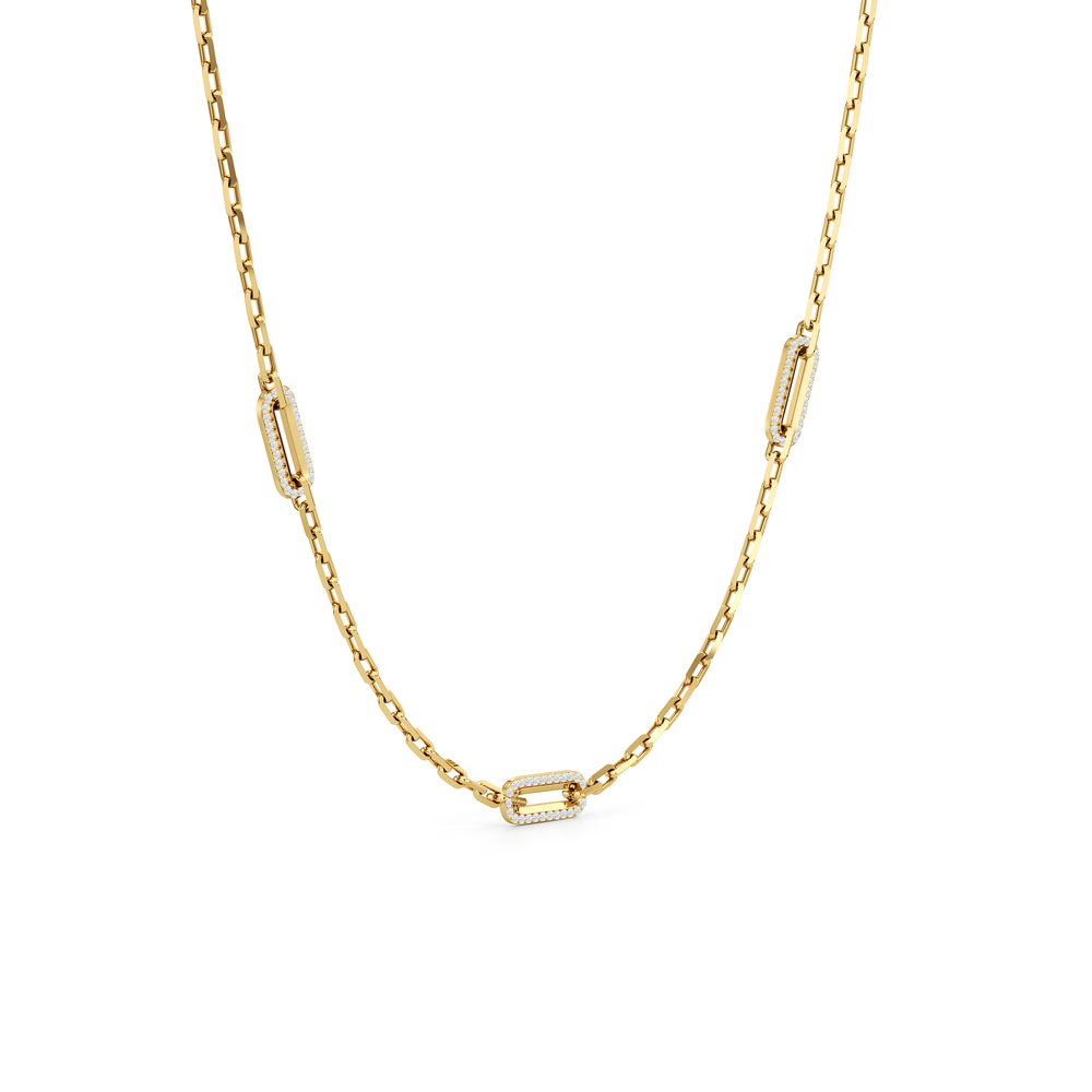 The Celine Paperclip Necklace with 18K Yellow Gold Vermeil / Lab / 1/2 Cut Diamond in 14KT 18K Yellow Gold Vermeil / Lab / 1/2 view 6
