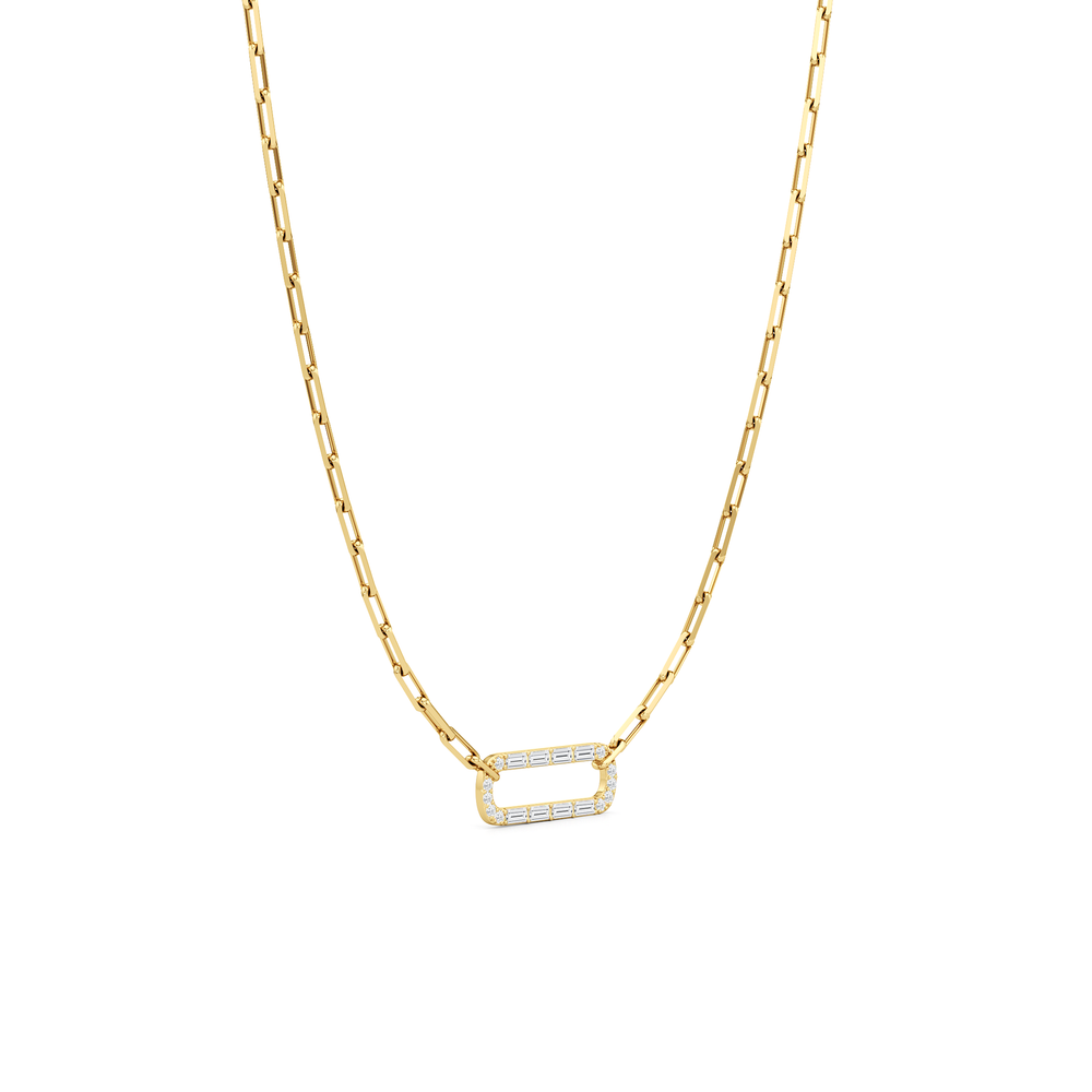 The Celine Bold Paperclip Necklace with 18K Yellow Gold Vermeil / Lab / 3/8 Cut Diamond in 14KT 18K Yellow Gold Vermeil / Lab / 3/8 view 6
