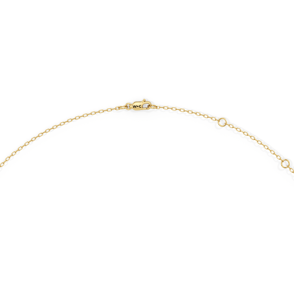 The Romy Station Necklace with 18K Yellow Gold Vermeil / Lab Cut Diamond in 14KT 18K Yellow Gold Vermeil / Lab view 5
