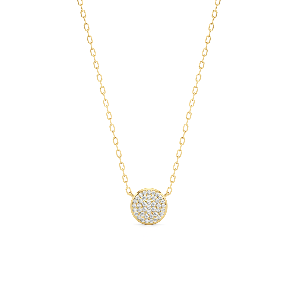 The Linden Pendant Necklace with 18K Yellow Gold Vermeil / Lab / 1/10 Cut Diamond in 14KT 18K Yellow Gold Vermeil / Lab / 1/10 view 1
