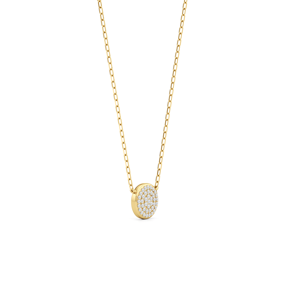 The Linden Pendant Necklace with 18K Yellow Gold Vermeil / Lab / 1/10 Cut Diamond in 14KT 18K Yellow Gold Vermeil / Lab / 1/10 view 4
