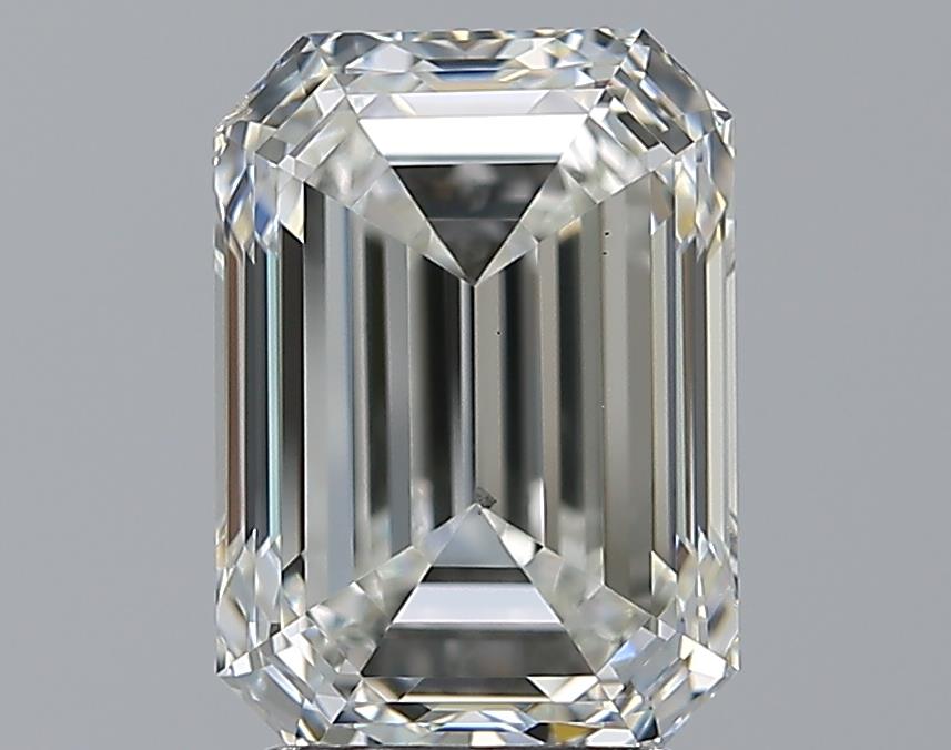 3.0 Carat Emerald Natural Diamond with  Cut Diamond in 14KT  view 1
