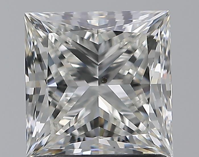 1.51 Carat Princess Natural Diamond with  Cut Diamond in 14KT  view 1
