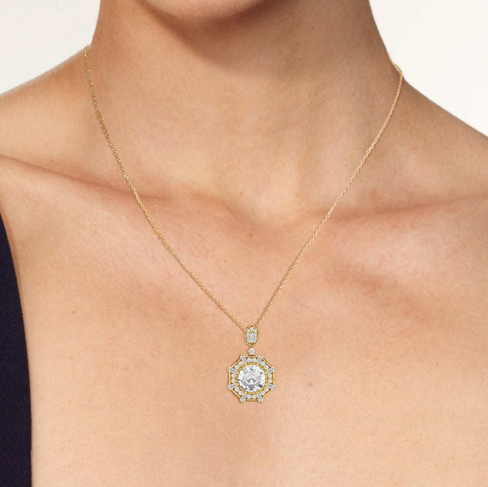The Guardian Necklace with 14KT White Gold / Lab / 3 1/5 Cut Diamond in 14KT White Gold / Lab / 3 1/5 view 3
