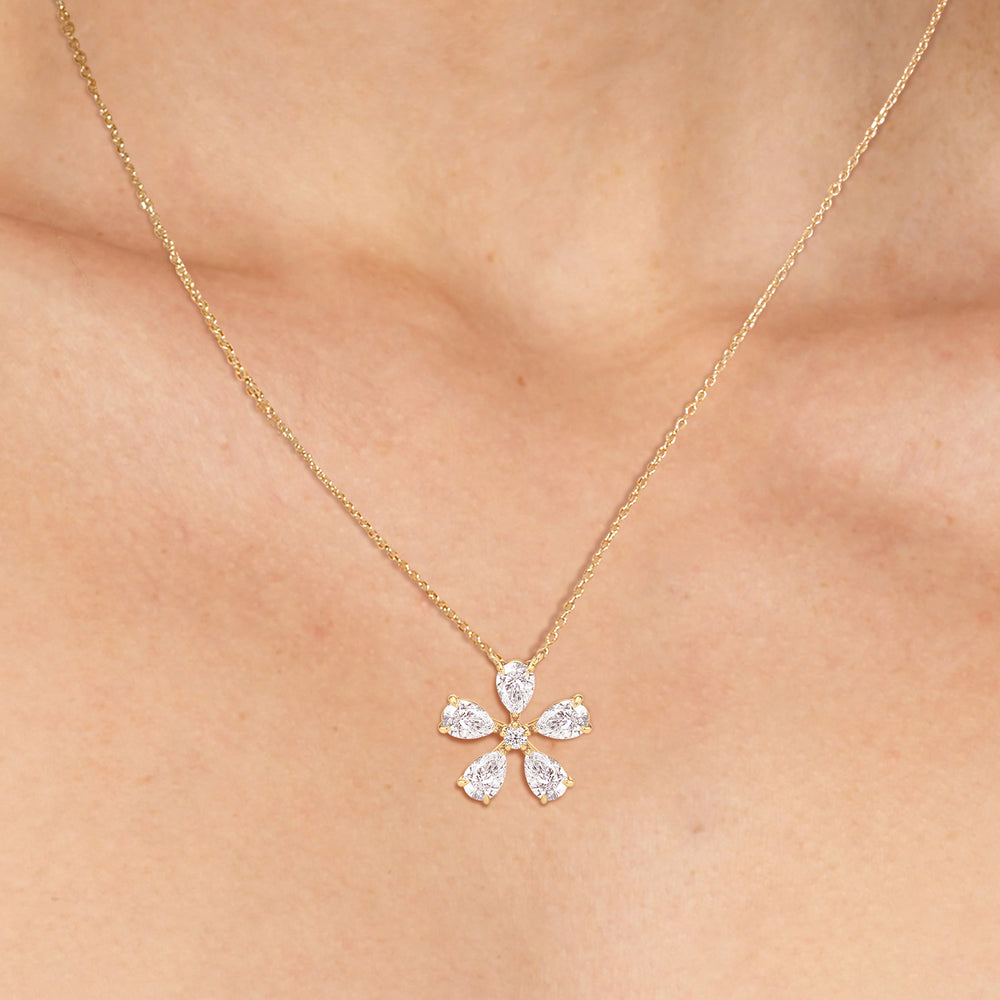 Periwinkle Necklace with 14KT Yellow Gold / Lab / 1 1/4 Cut Diamond in 14KT Yellow Gold / Lab / 1 1/4 view 3
