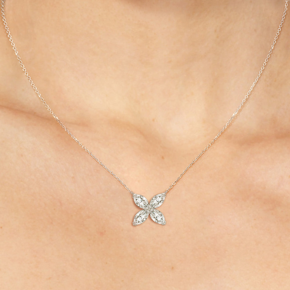 Wildflower Necklace with 14KT Yellow Gold / Lab / 2 Cut Diamond in 14KT Yellow Gold / Lab / 2 view 3
