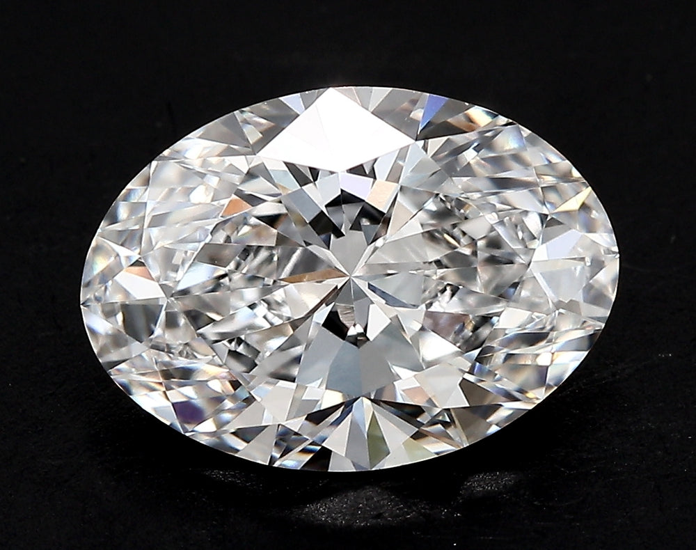 3.01 Carat Oval Lab Diamond with  Cut Diamond in 14KT  view 1
