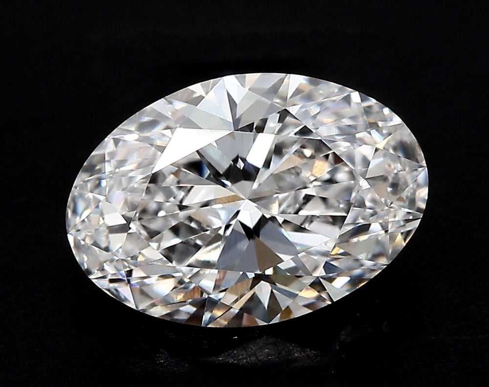 2.72 Carat Oval Lab Diamond with  Cut Diamond in 14KT  view 1
