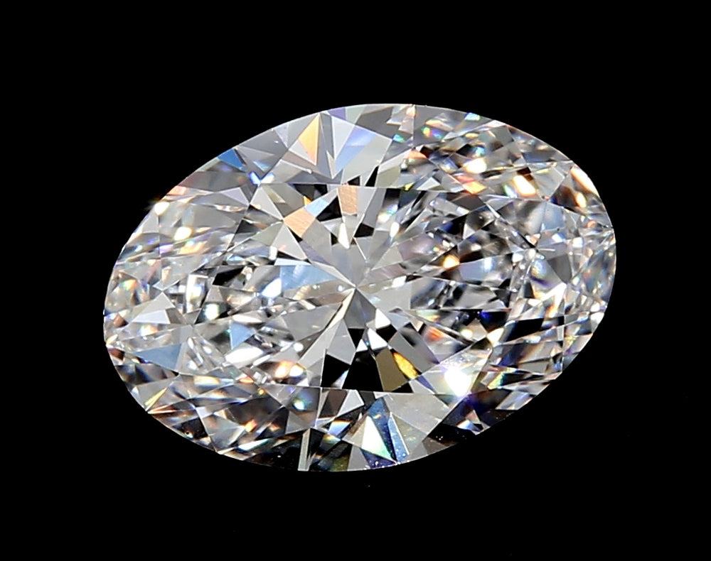4.01 Carat Oval Lab Diamond with  Cut Diamond in 14KT  view 1
