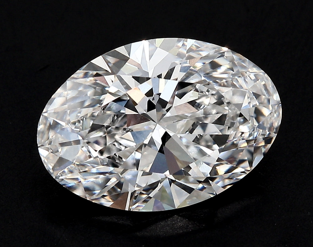 2.57 Carat Oval Lab Diamond with  Cut Diamond in 14KT  view 1
