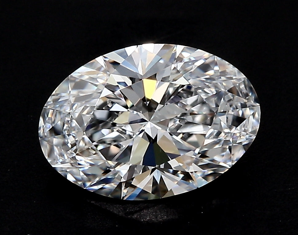 1.0 Carat Oval Lab Diamond with  Cut Diamond in 14KT  view 1
