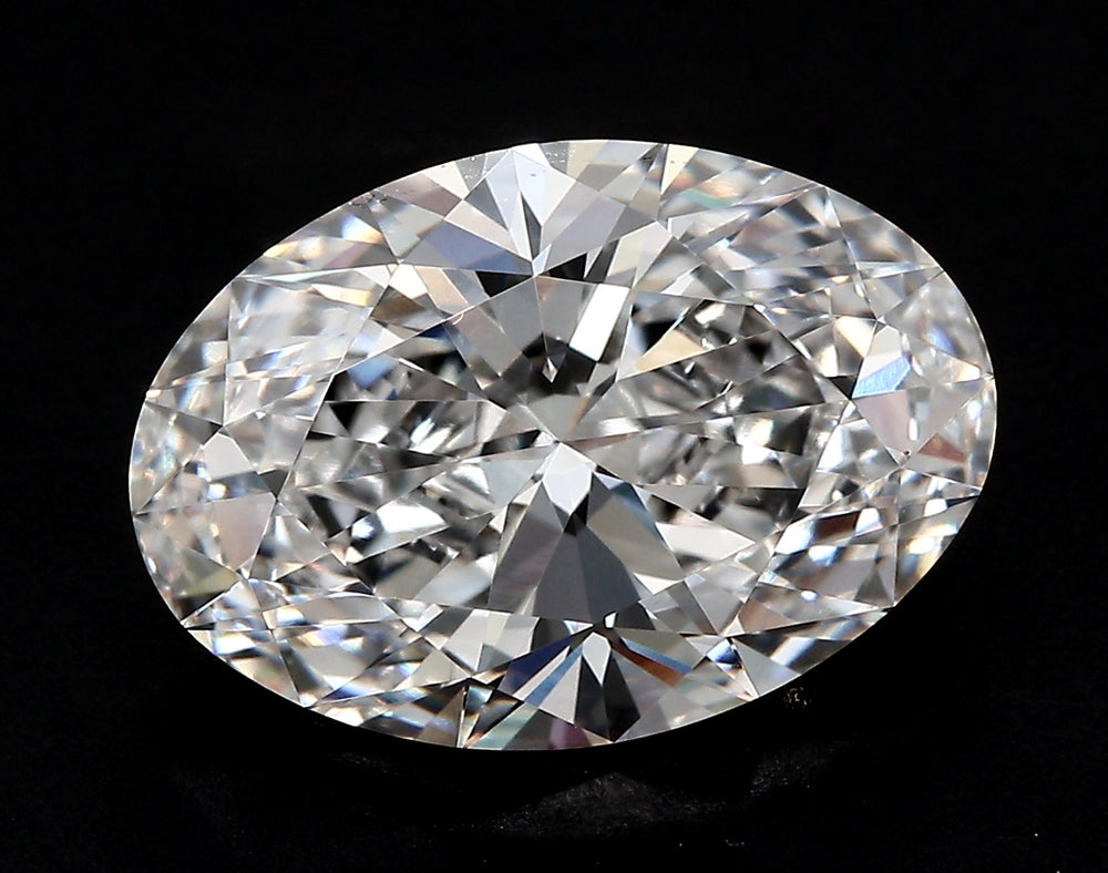 3.87 Carat Oval Lab Diamond with  Cut Diamond in 14KT  view 1
