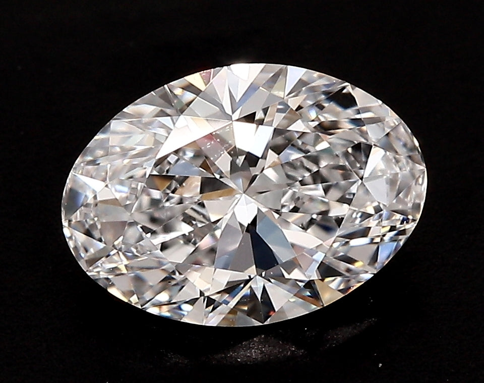 3.01 Carat Oval Lab Diamond with  Cut Diamond in 14KT  view 1
