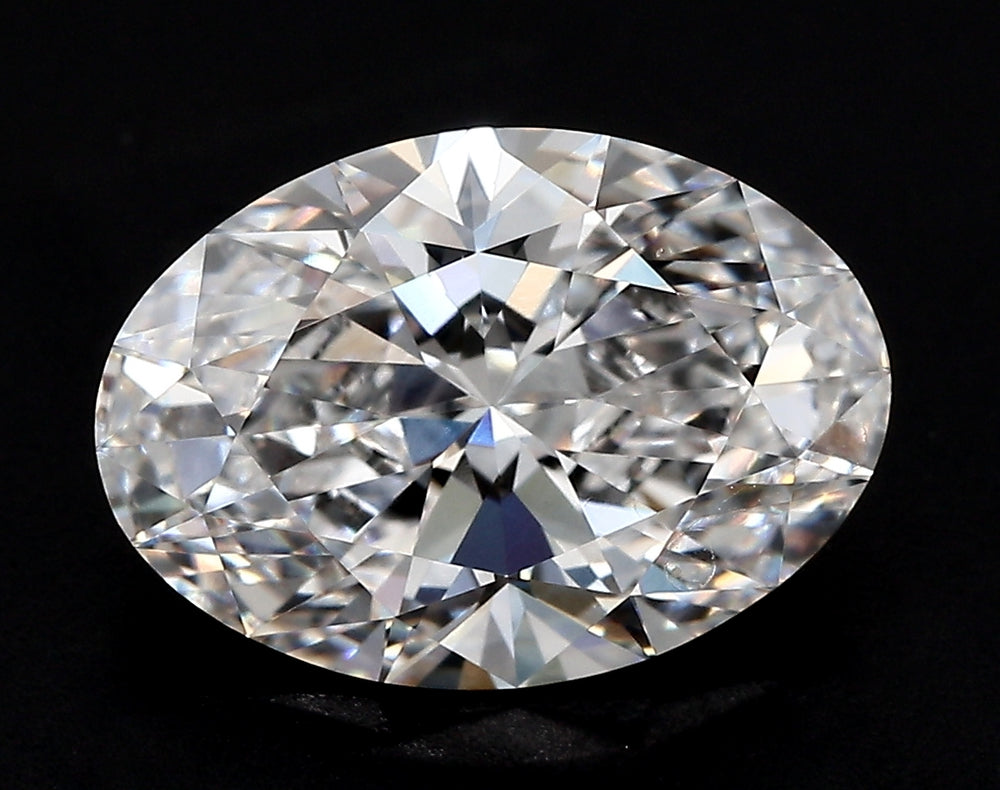 0.5 Carat Oval Lab Diamond with  Cut Diamond in 14KT  view 1
