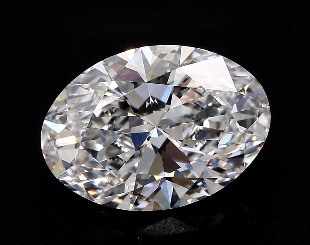 3.01 Carat Oval Lab Diamond with  Cut Diamond in 14KT  view 1
