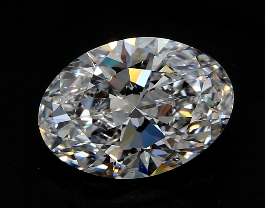 2.46 Carat Oval Lab Diamond with  Cut Diamond in 14KT  view 1

