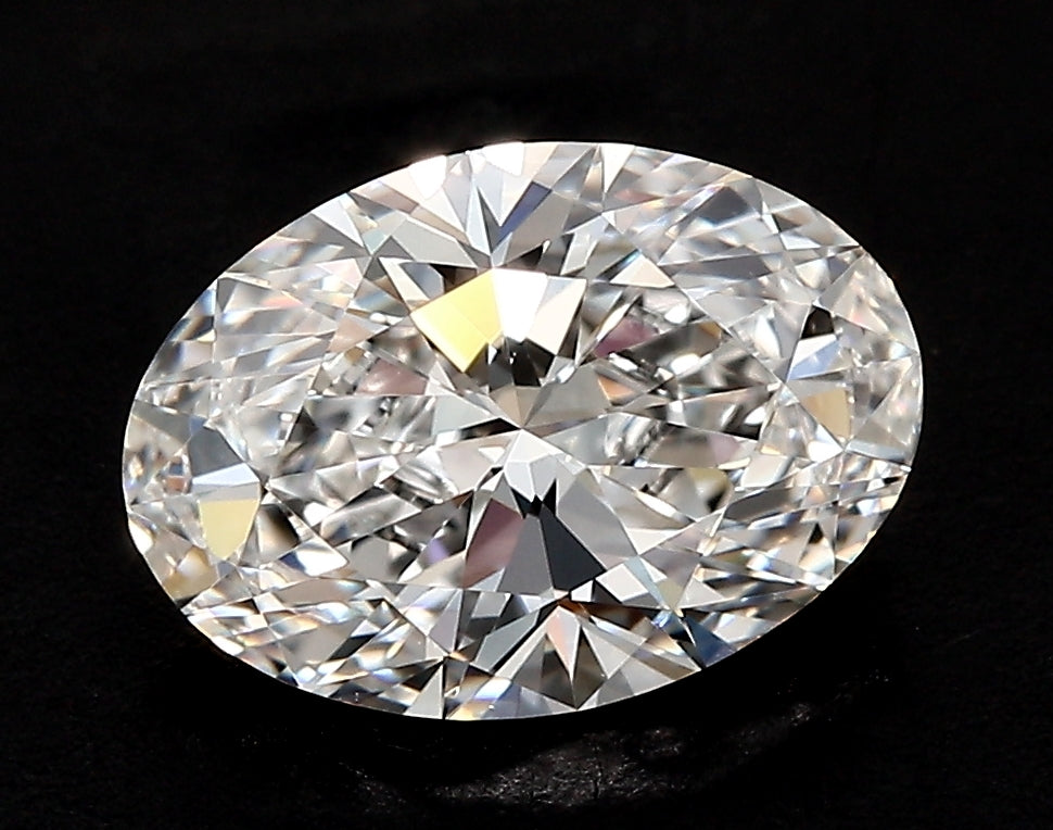 3.7 Carat Oval Lab Diamond with  Cut Diamond in 14KT  view 1
