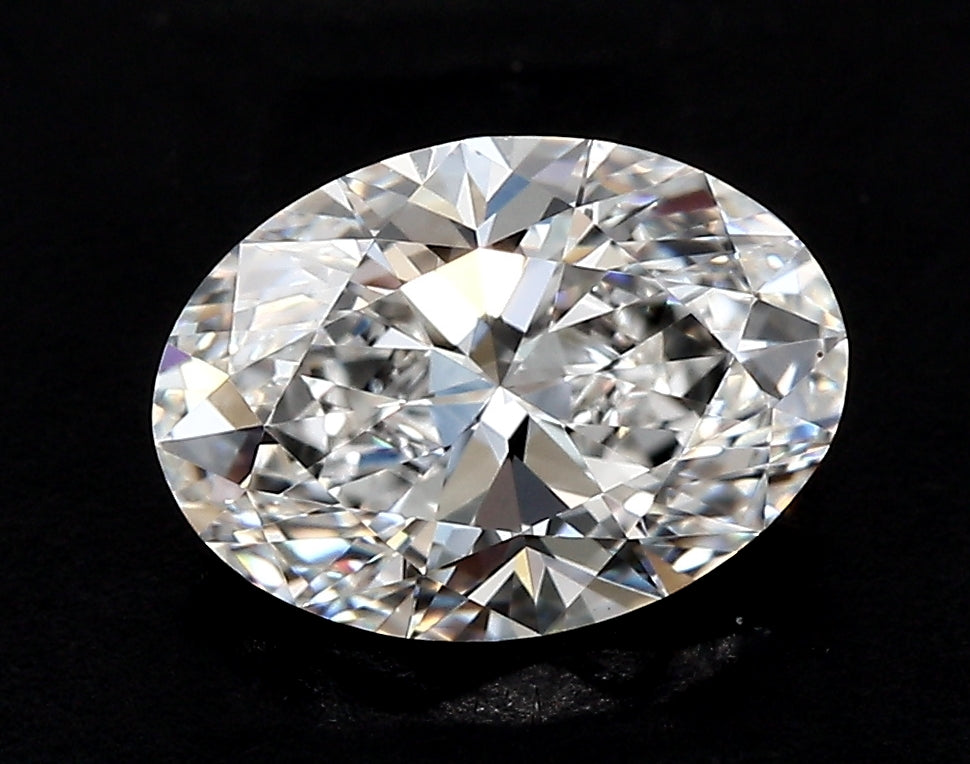 1.3 Carat Oval Lab Diamond with  Cut Diamond in 14KT  view 1
