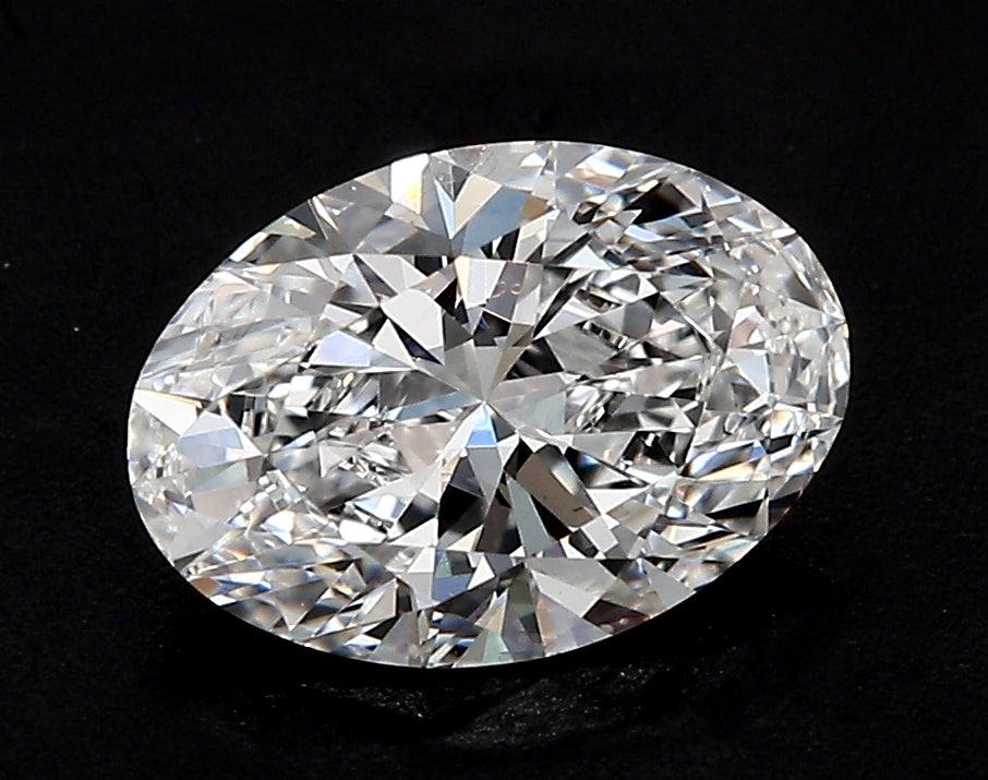 4.03 Carat Oval Lab Diamond with  Cut Diamond in 14KT  view 1
