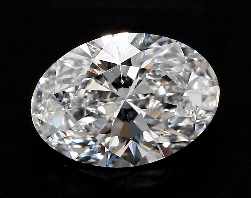 3.06 Carat Oval Lab Diamond with  Cut Diamond in 14KT  view 1
