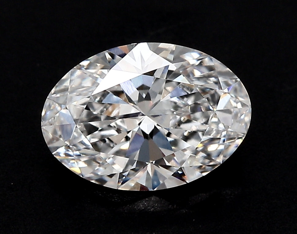 2.68 Carat Oval Lab Diamond with  Cut Diamond in 14KT  view 1
