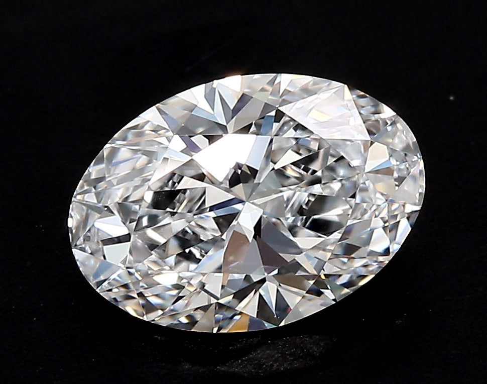 3.33 Carat Oval Lab Diamond with  Cut Diamond in 14KT  view 1
