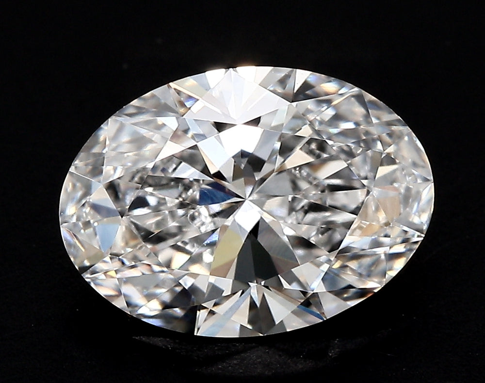 3.07 Carat Oval Lab Diamond with  Cut Diamond in 14KT  view 1
