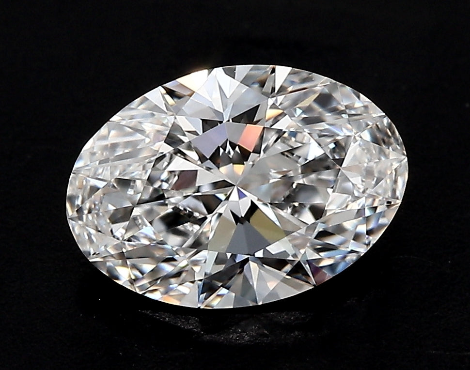 3.1 Carat Oval Lab Diamond with  Cut Diamond in 14KT  view 1
