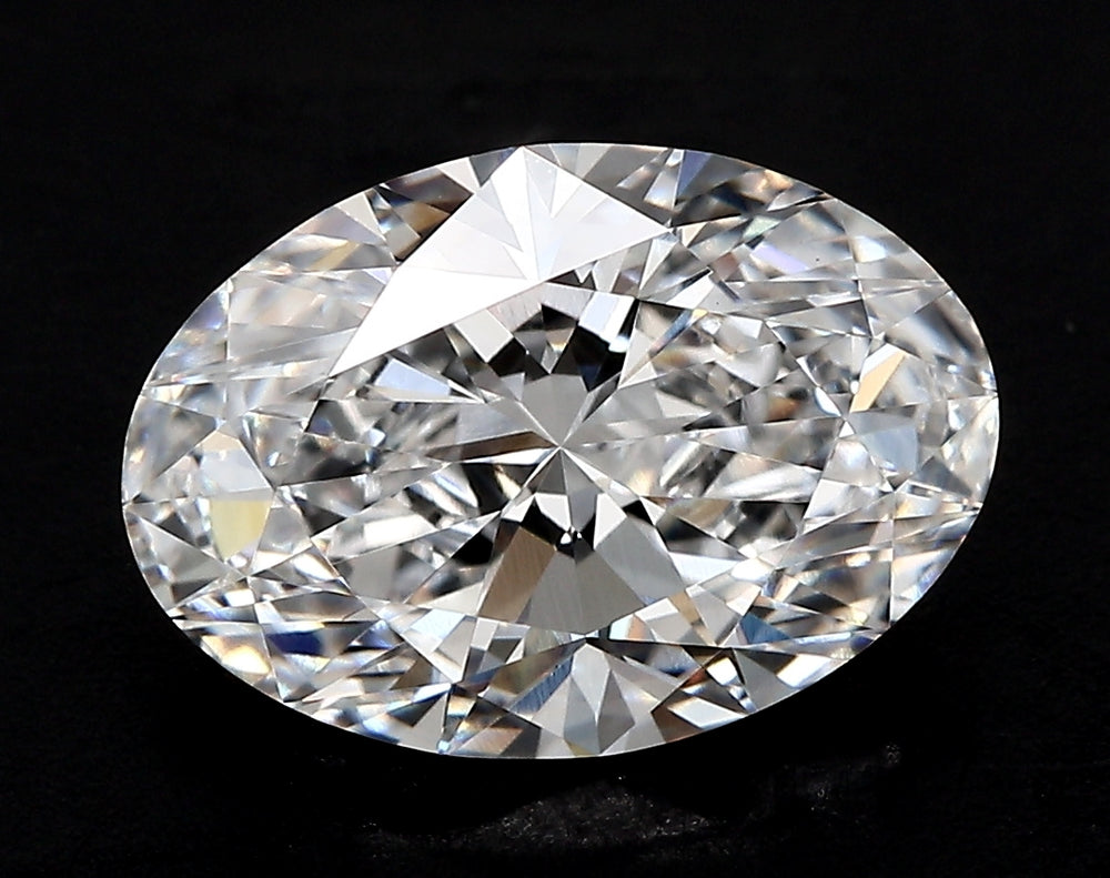 3.06 Carat Oval Lab Diamond with  Cut Diamond in 14KT  view 1
