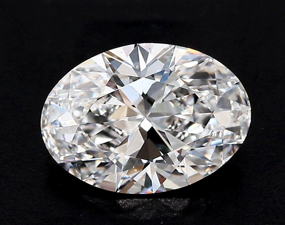 4.05 Carat Oval Lab Diamond with  Cut Diamond in 14KT  view 1
