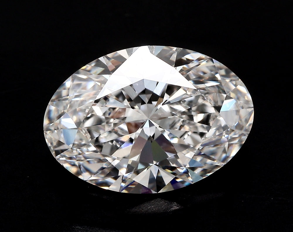 4.05 Carat Oval Lab Diamond with  Cut Diamond in 14KT  view 1
