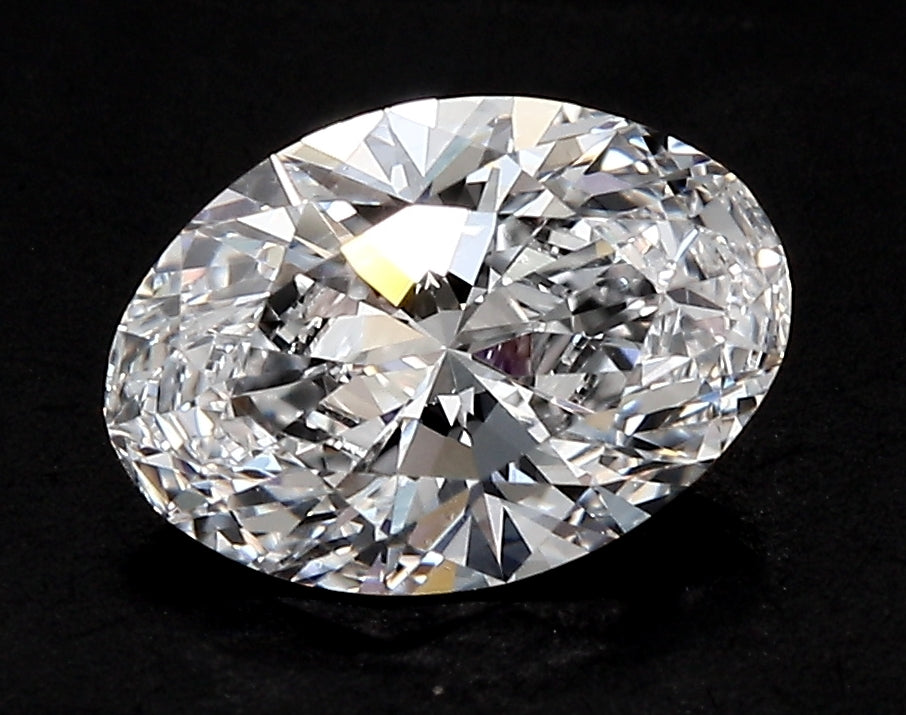 2.6 Carat Oval Lab Diamond with  Cut Diamond in 14KT  view 1
