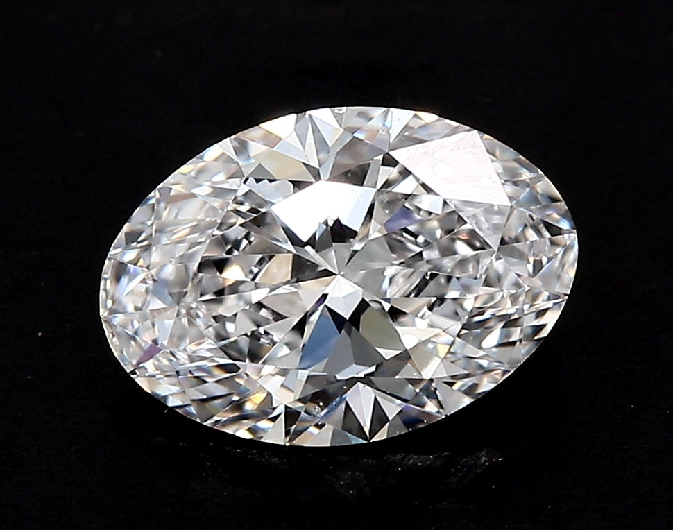 1.53 Carat Oval Lab Diamond with  Cut Diamond in 14KT  view 1
